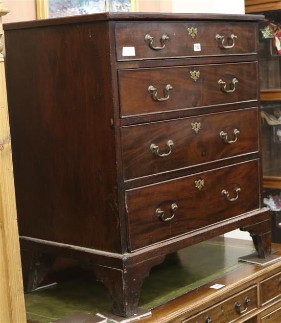A mahogany chest of drawers, W.79cm